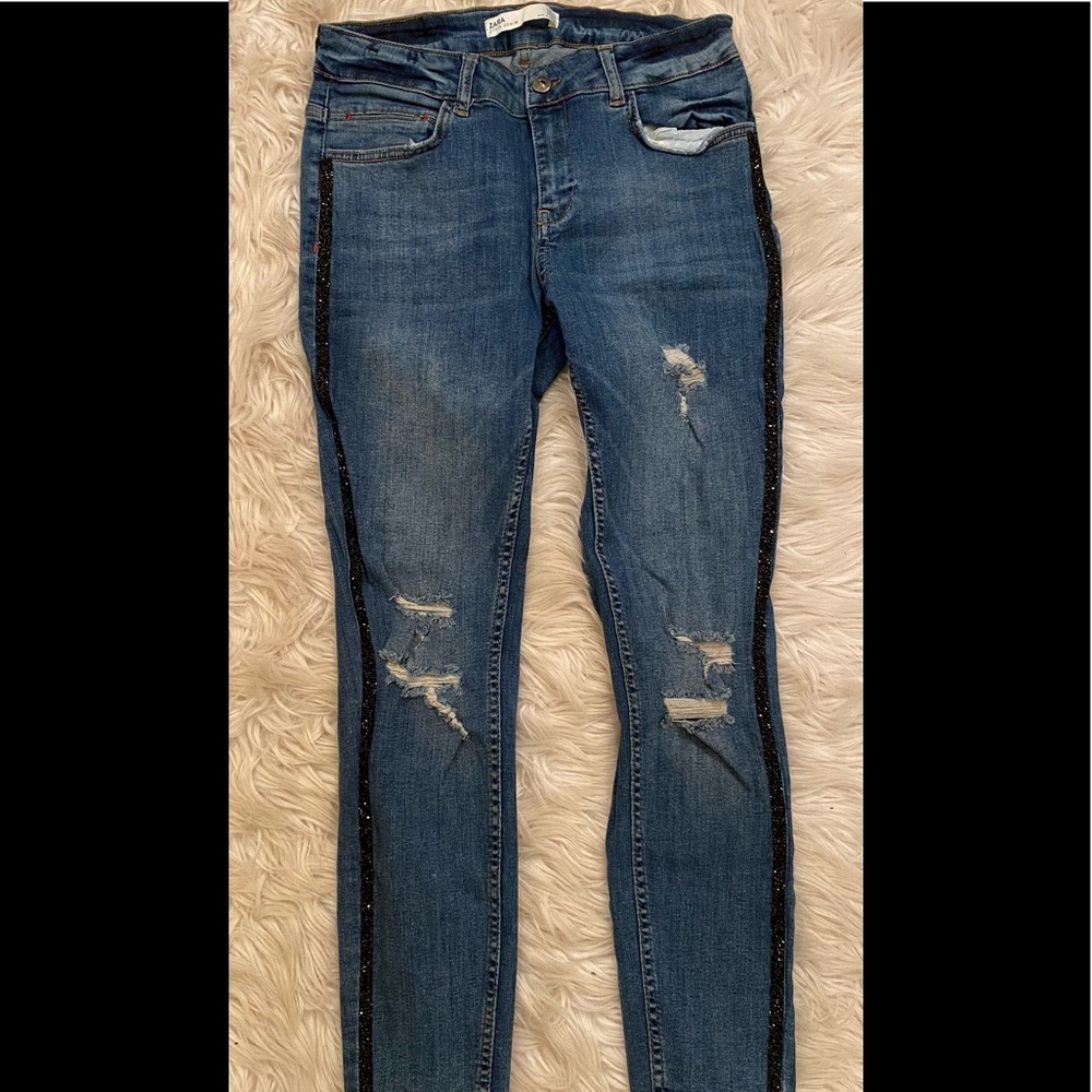 Zara Distressed Jeans w/side detail